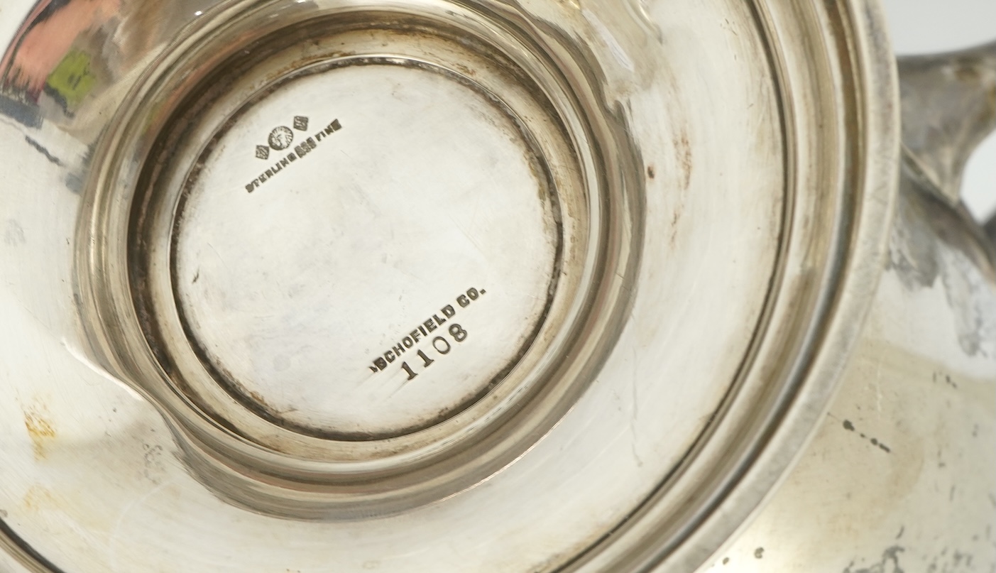 An early 20th century North American sterling silver large jug by Schofield & Co